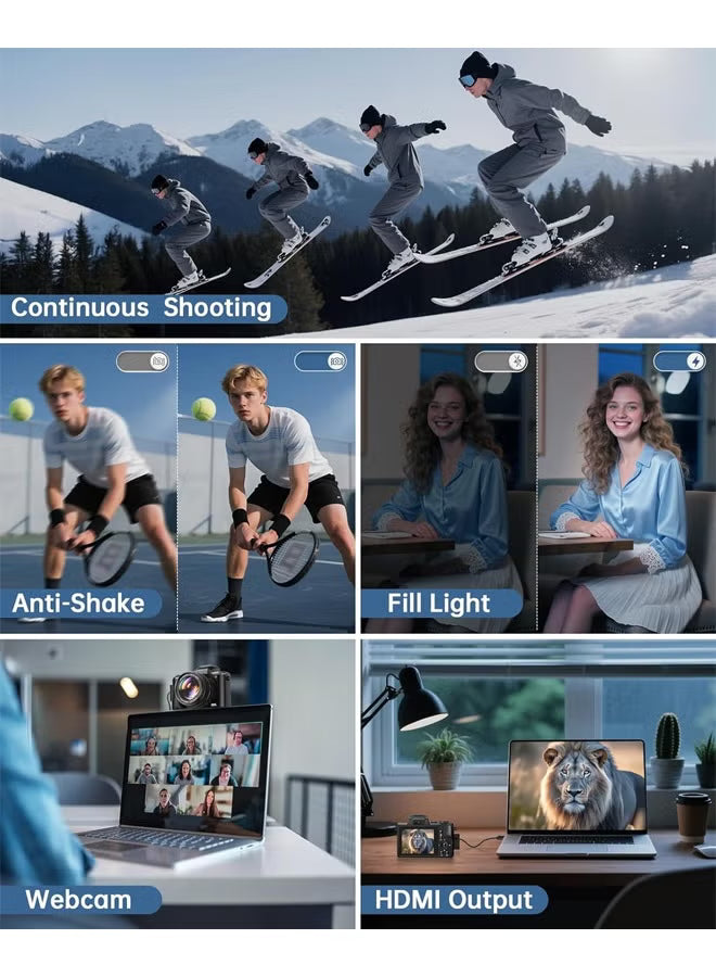 8k-digital-cameras-for-photography-autofocus-88mp-wifi-vlogging-camera-for-tiktok-with-dual-lens-16x-digital-zoom-vlog-camera-with-lens-hood-128gb-tf-card