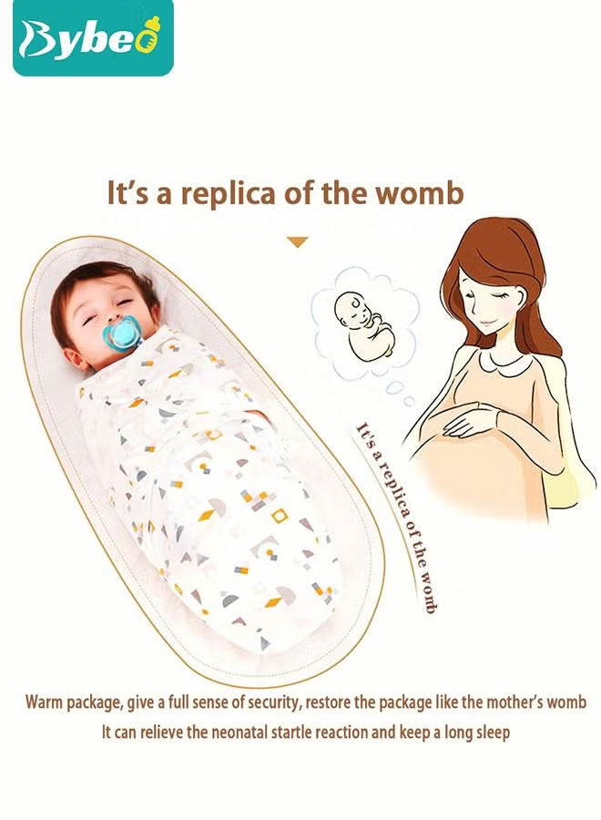 6-pcs-baby-swaddle-blanket-wrap-cap-set-newborn-infant-sleep-sack-with-caps-100-breathable-cotton-0-4-month