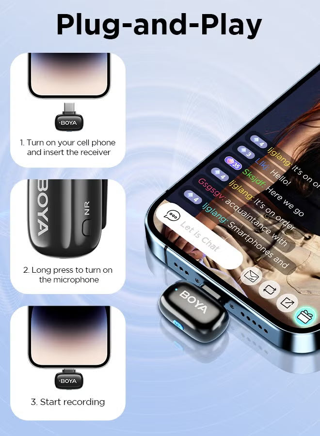 boya-mini-17-wireless-lavalier-microphone-noise-cancellation-microphone-for-iphone-15-16-android-smartphones-ultra-mini-microphone-with-ai-voice-change-metal-clip-on-mic-for-vlogging-tiktok-youtube-content-creators-live-streaming-interview-recording
