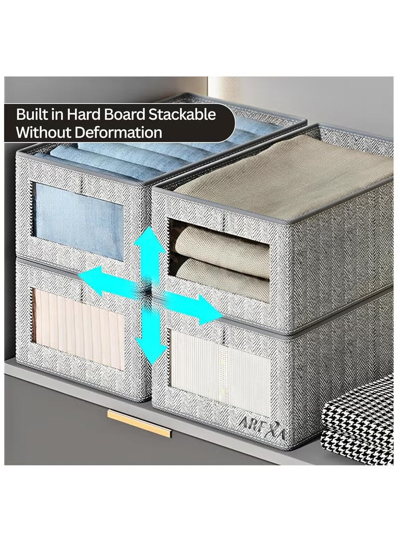 4-pack-foldable-wardrobe-clothes-organizer-storage-boxes-large-linen-drawer-bins-with-transparent-window-for-jeans-shirts-sweaters-toys-closet-organization