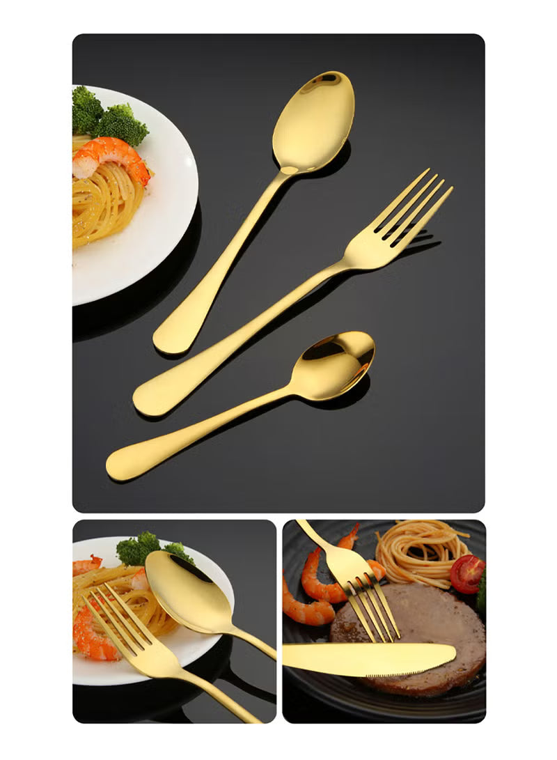 24-piece-stainless-steel-cutlery-set-kitchen-utensils-set-surface-texture-free-western-tableware-suitable-for-home-kitchen-restaurant-hotel-party-dining-picnic-dining-exquisite-packaging-gift-golden
