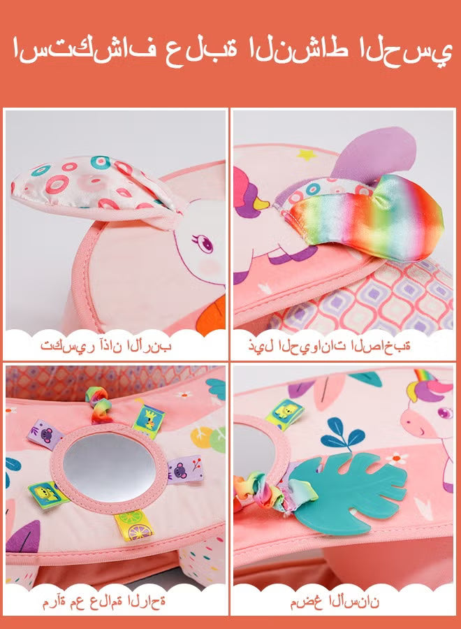 baby-inflatable-seat-with-cover-for-babies-3-36-months-portable-baby-chair-sit-me-up-floor-seat-with-detachable-activity-sensory-tray-baby-seats-for-sitting-up-pink