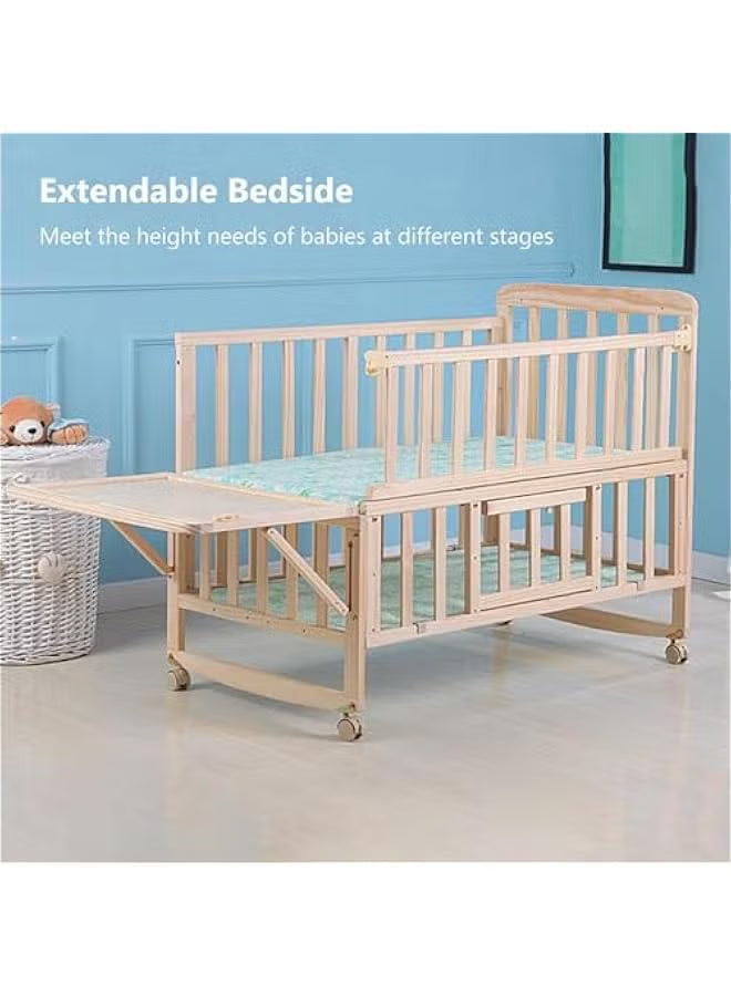 4-in-1-baby-bassinet-baby-bedside-sleeper-wooden-bedside-cribs-with-mattress-mosquito-net-102-x-90-x-60-cm