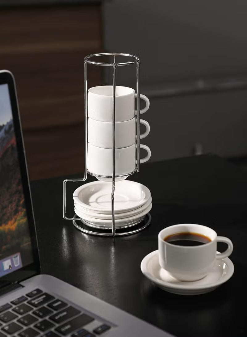 2-5-ounce-porcelain-stackable-espresso-cups-with-saucers-and-metal-stand-set-of-4-white