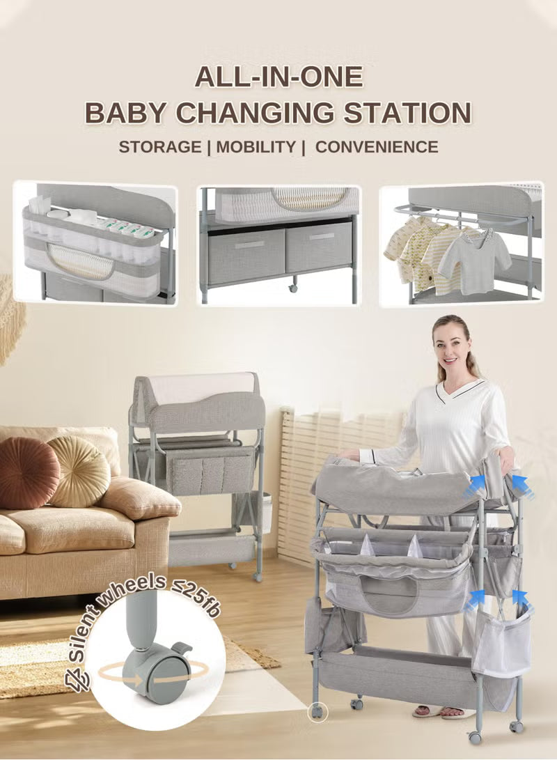 baby-changing-table-versatile-folding-changing-table-waterproof-diaper-changing-station-adjustable-height-with-2-drawers-baby-changing-station-mobile-nursery-for-infant-and-newborn