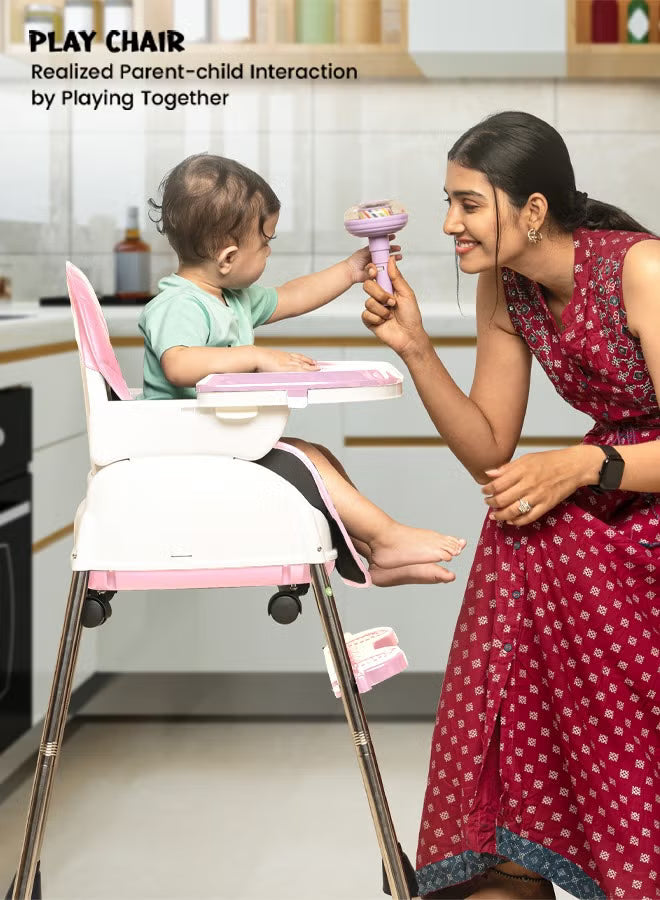 4-in-1-nora-convertible-high-chair-for-kids-with-adjustable-height-and-footrest-baby-toddler-feeding-booster-seat-with-tray-safety-belt-kids-high-chair-for-baby-6-months-to-4-years-pink