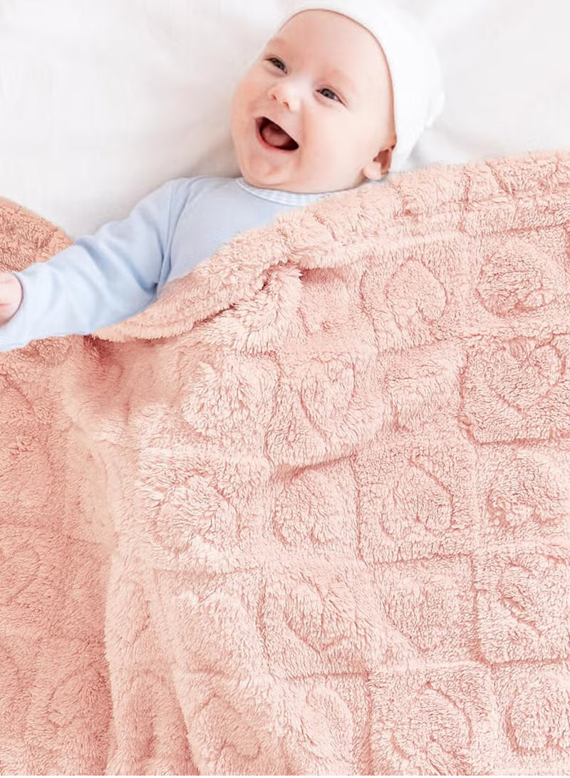 baby-blanket-heart-checkered-blanket-ultra-soft-cozy-baby-blankets-for-girls-boys-fluffy-infant-toddler-newborn-receiving-blankets-for-crib-stroller-76-100cm-light-pink