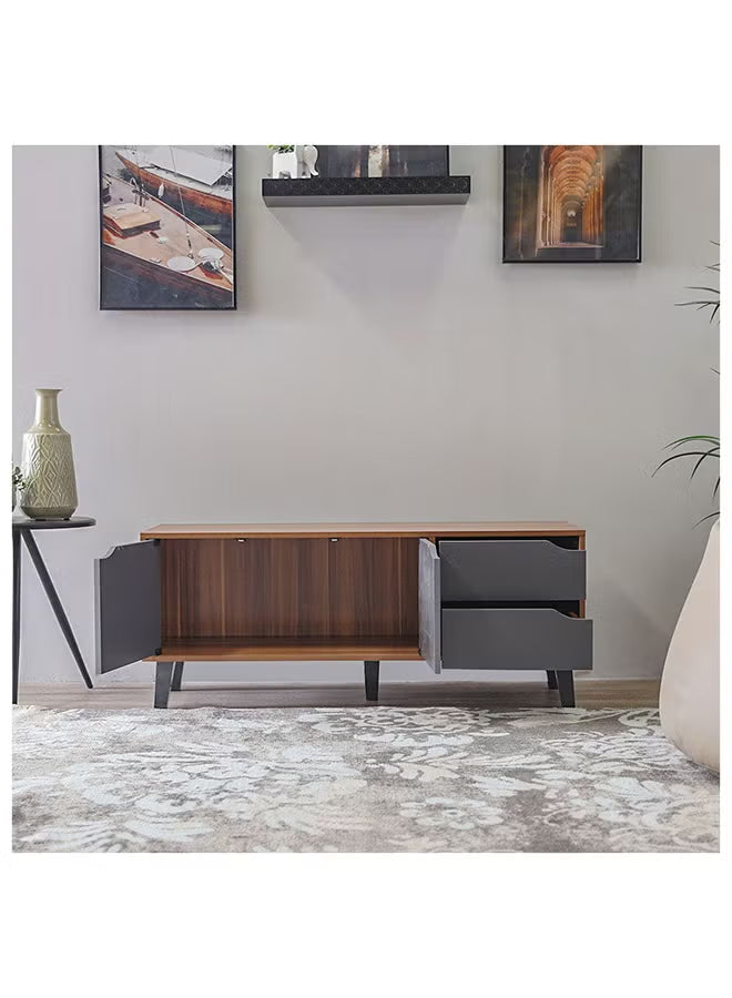 modesto-tv-cabinet-for-up-to-32-inches-tv-entertainment-modern-design-wall-unit-furniture-wooden-tv-stand-for-living-room-bedroom-tv-rack-l120xw40xh49-cm-cherry-dark-grey