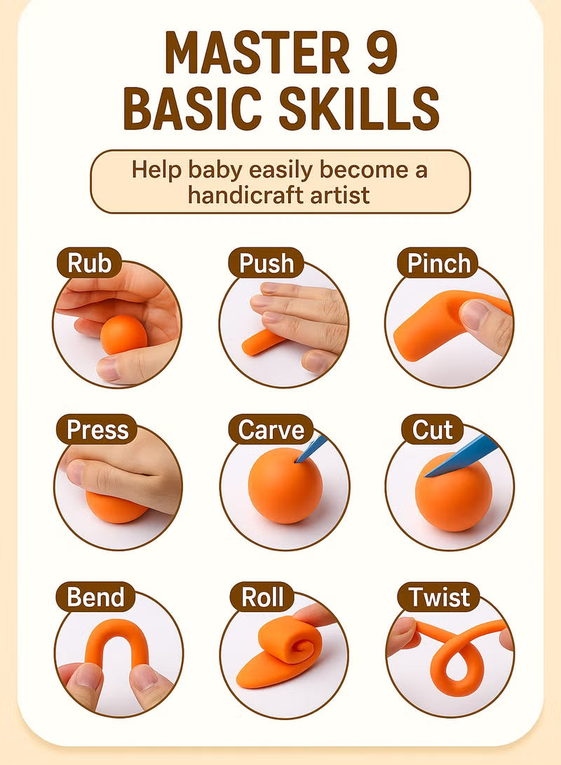 36-colors-air-dry-foam-clay-kit-diy-modeling-clay-with-handy-carry-bag-stickers-sculpting-tools-non-toxic-soft-magic-clay-for-kids-art-crafts-melody