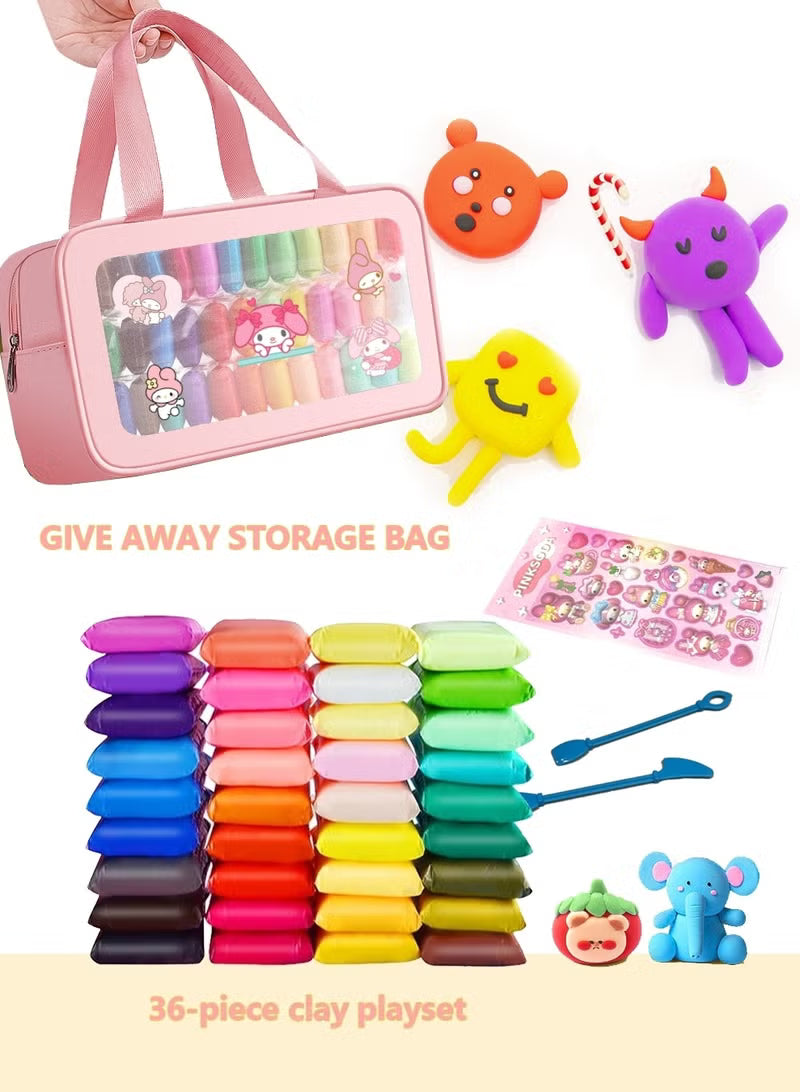 36-colors-air-dry-foam-clay-kit-diy-modeling-clay-with-handy-carry-bag-stickers-sculpting-tools-non-toxic-soft-magic-clay-for-kids-art-crafts-melody