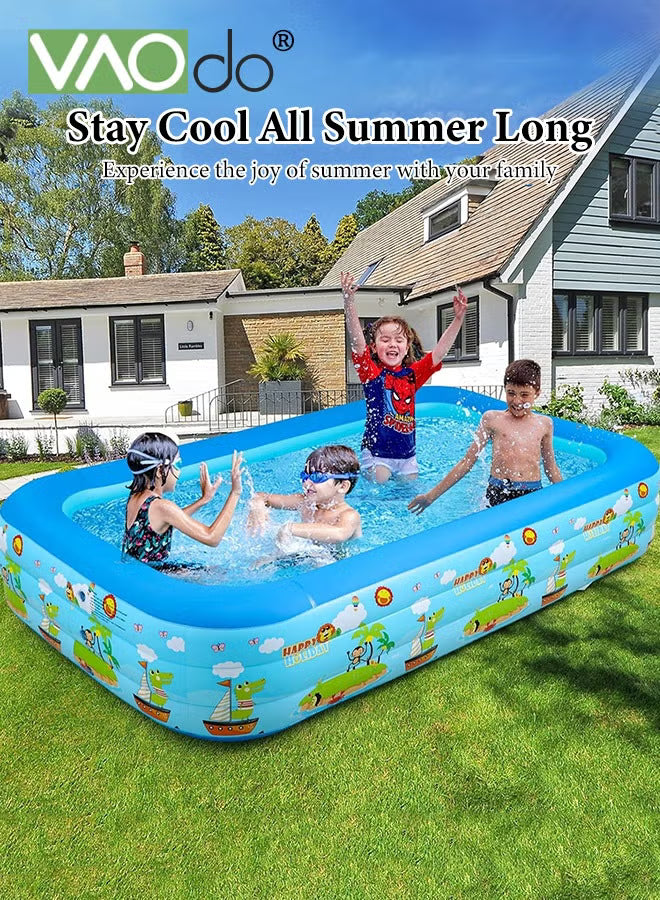 inflatable-kiddie-pool-with-electric-inflatable-pump-kids-swimming-pool-with-inflatable-soft-floor-ocean-world-inflatable-bathtub-for-indoor-or-outdoor-ball-pit-pool-for-children-and-adults-260-160-60cm