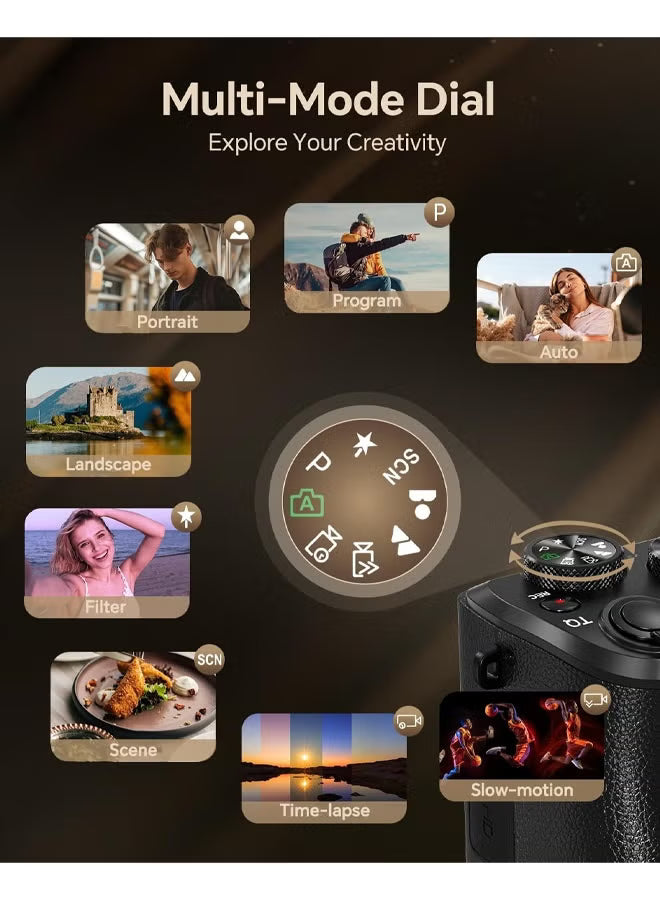 8k-digital-cameras-for-photography-autofocus-88mp-wifi-vlogging-camera-for-tiktok-with-dual-lens-16x-digital-zoom-vlog-camera-with-lens-hood-128gb-tf-card