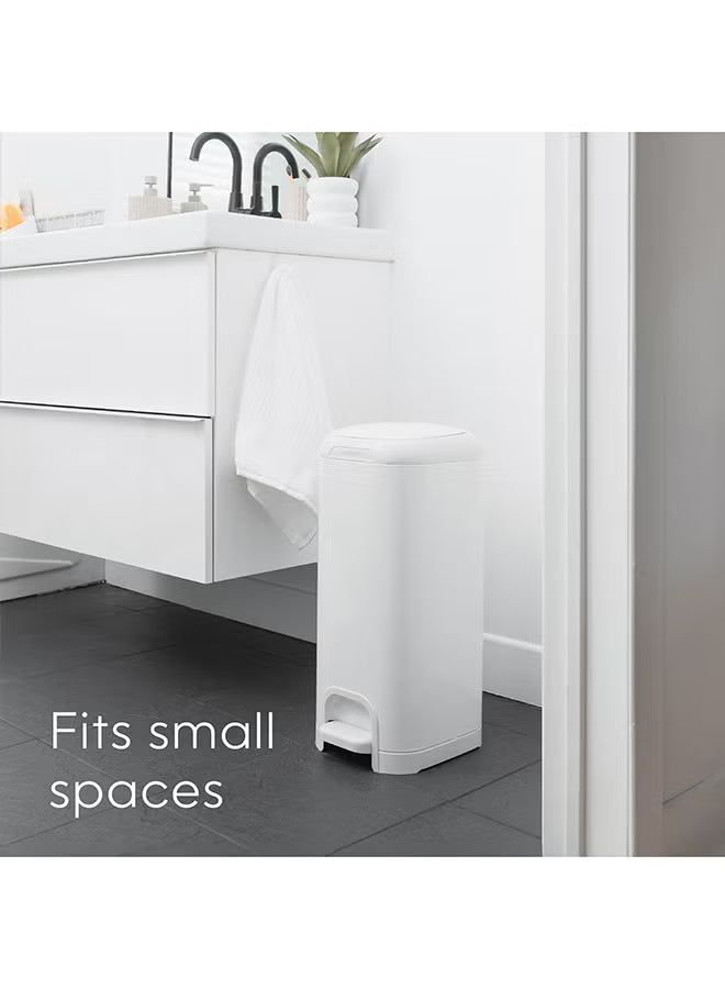 select-odor-lock-stainless-steel-diaper-pail-white-hands-free-step-pedal-odor-control-large-capacity-baby-nappy-trash-bin