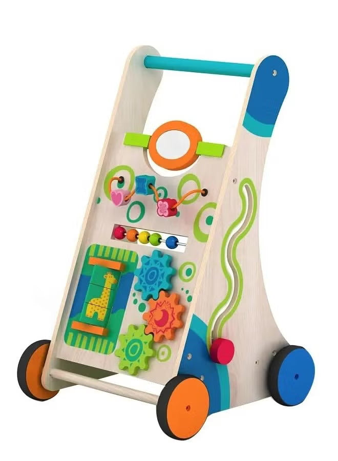 Kids Activity Adjustable Baby Push Walker - Push and Pull Learning Baby Walker for Boys and Girls - Multiple Activities Center Educational Toy for Kids Toddler - Assembly Required