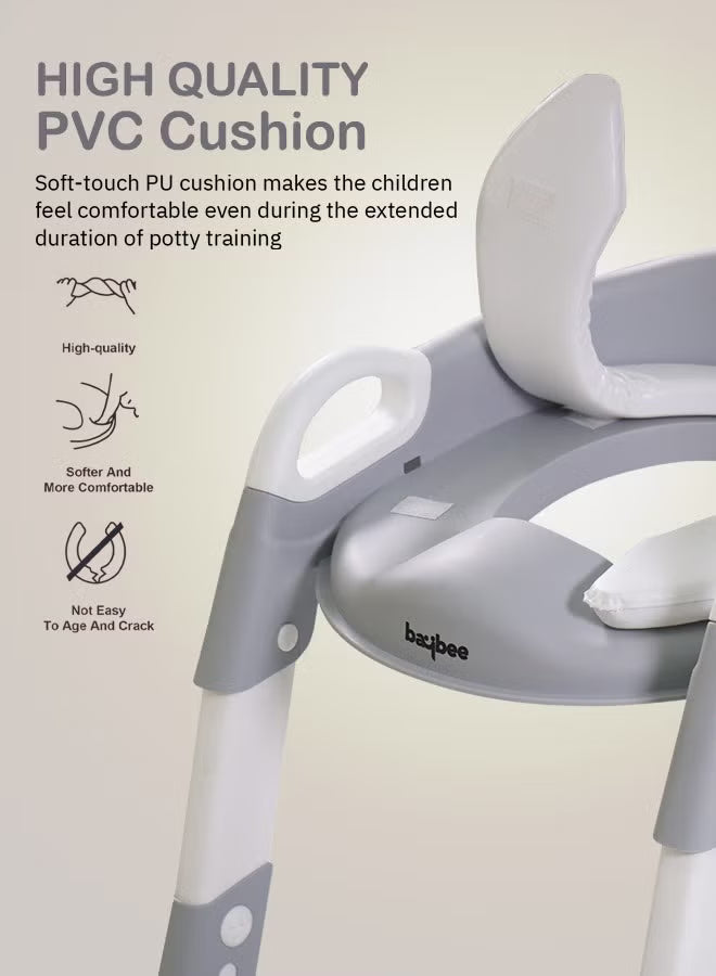 aura-baby-potty-seat-with-ladder-for-western-toilets-kids-toilet-potty-training-seat-for-baby-with-handle-cushion-kids-potty-chair-kids-potty-seat-for-baby-kids-2-to-5-years-boys-girls-grey