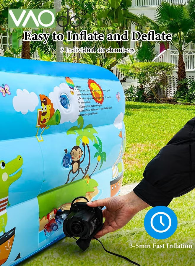 inflatable-kiddie-pool-with-electric-inflatable-pump-kids-swimming-pool-with-inflatable-soft-floor-ocean-world-inflatable-bathtub-for-indoor-or-outdoor-ball-pit-pool-for-children-and-adults-260-160-60cm