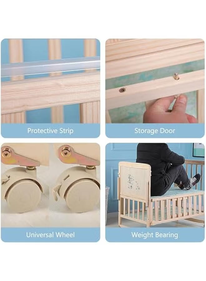 4-in-1-baby-bassinet-baby-bedside-sleeper-wooden-bedside-cribs-with-mattress-mosquito-net-102-x-90-x-60-cm