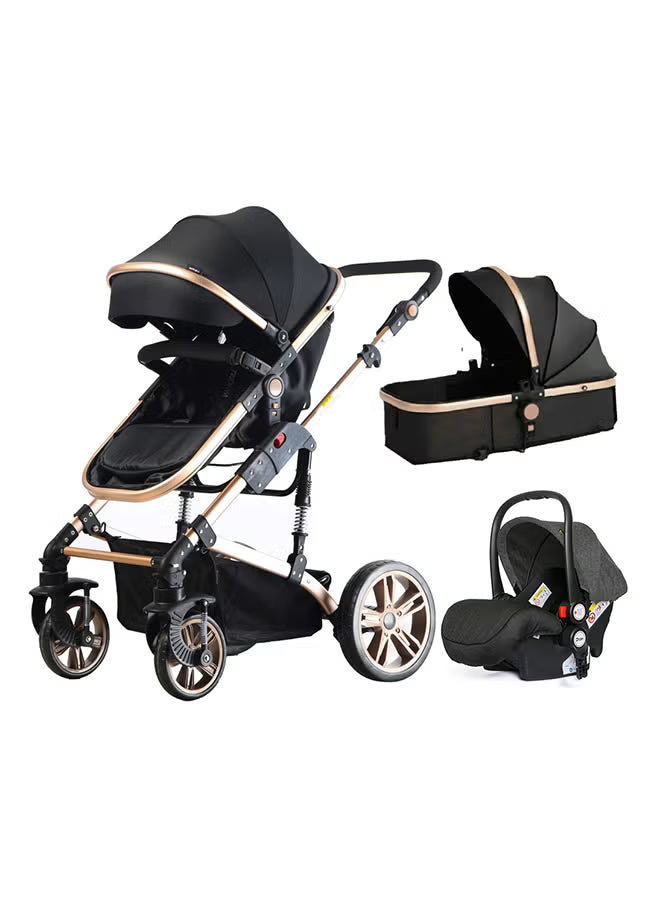 3-in-1-pram-stroller-sleeping-bassinet-and-extra-wide-seat-with-wide-canopy-for-baby-black