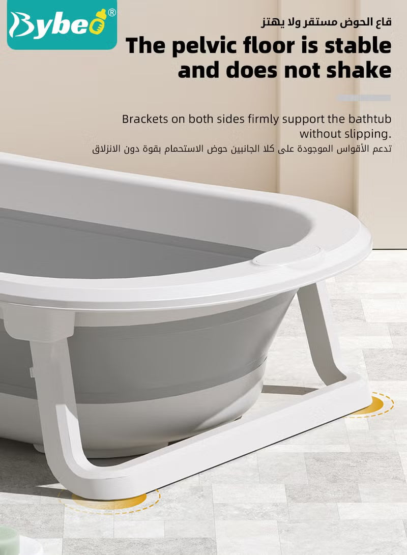 5-pcs-baby-bath-tub-foldable-bathtub-with-baby-bath-chair-shower-cap-1-washing-hair-shower-shampoo-cup-1-shampoo-brush-1