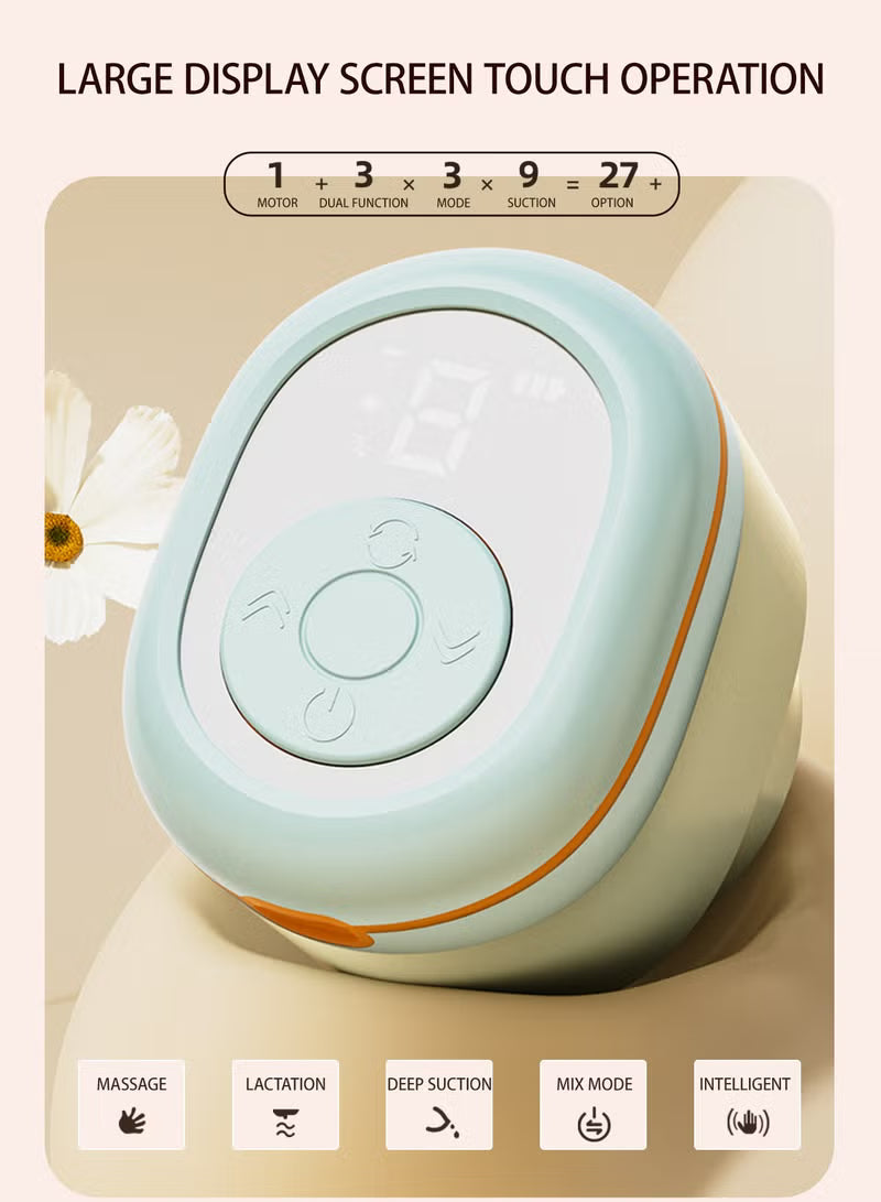 lightweight-electric-breast-pump-with-led-display-and-180ml-milk-bottle-3-modes-9-levels-easy-to-clean