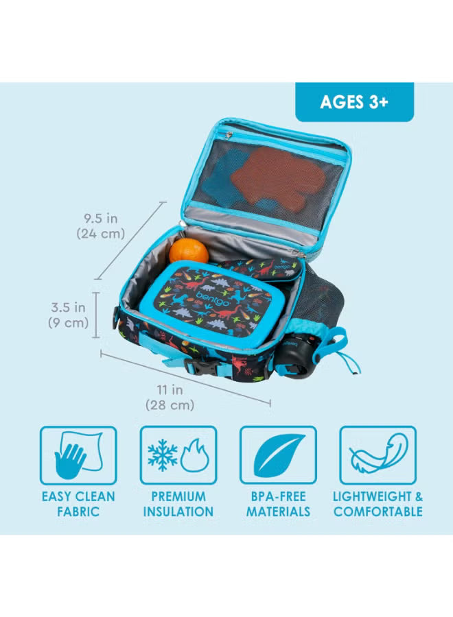 kids-prints-lunch-bagdouble-insulated-durable-water-resistant-fabric-with-interior-and-exterior-zippered-pockets-and-external-bottle-holder-ideal-for-children-of-all-ages-dinosaur