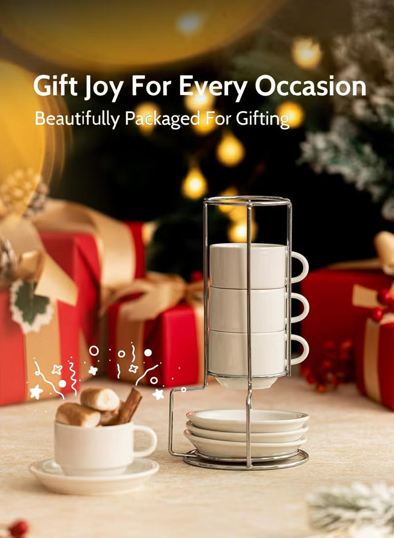 2-5-ounce-porcelain-stackable-espresso-cups-with-saucers-and-metal-stand-set-of-4-white