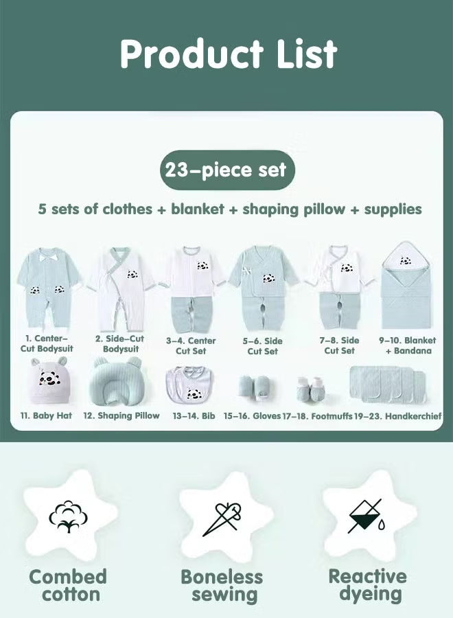 23pcs-baby-clothes-set-newborn-layette-gift-set-for-boys-girls-newborn-baby-items-with-nursing-pillows-100-premium-cotton-suitable-four-seasons