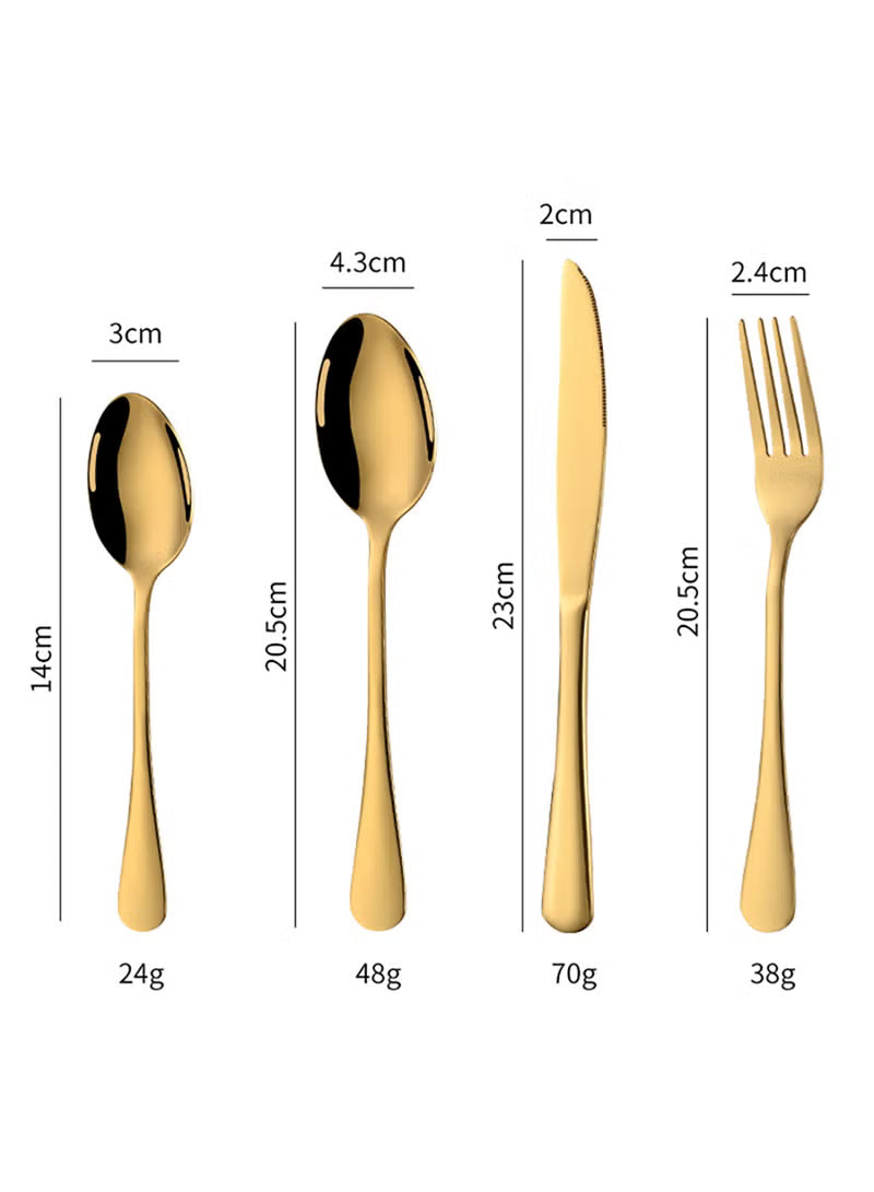 24-piece-stainless-steel-cutlery-set-kitchen-utensils-set-surface-texture-free-western-tableware-suitable-for-home-kitchen-restaurant-hotel-party-dining-picnic-dining-exquisite-packaging-gift-golden