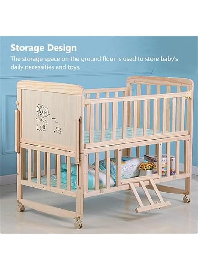 4-in-1-baby-bassinet-baby-bedside-sleeper-wooden-bedside-cribs-with-mattress-mosquito-net-102-x-90-x-60-cm