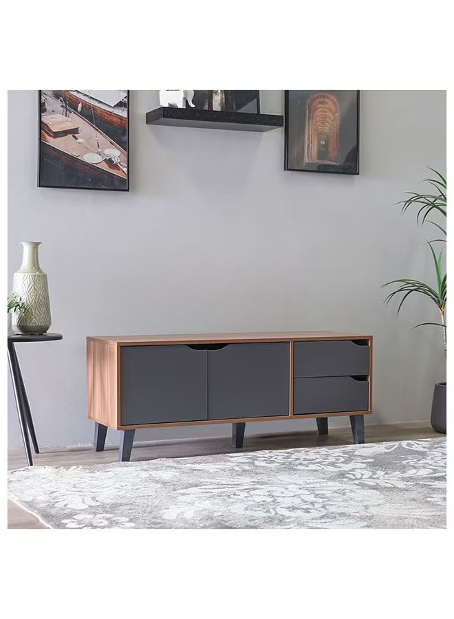 modesto-tv-cabinet-for-up-to-32-inches-tv-entertainment-modern-design-wall-unit-furniture-wooden-tv-stand-for-living-room-bedroom-tv-rack-l120xw40xh49-cm-cherry-dark-grey