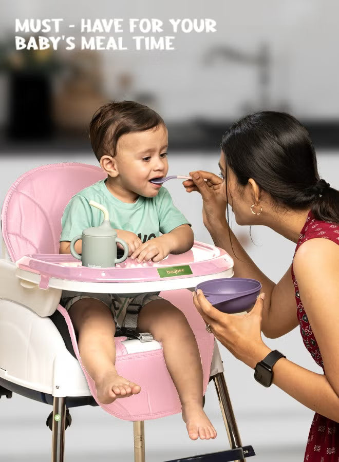 4-in-1-nora-convertible-high-chair-for-kids-with-adjustable-height-and-footrest-baby-toddler-feeding-booster-seat-with-tray-safety-belt-kids-high-chair-for-baby-6-months-to-4-years-pink