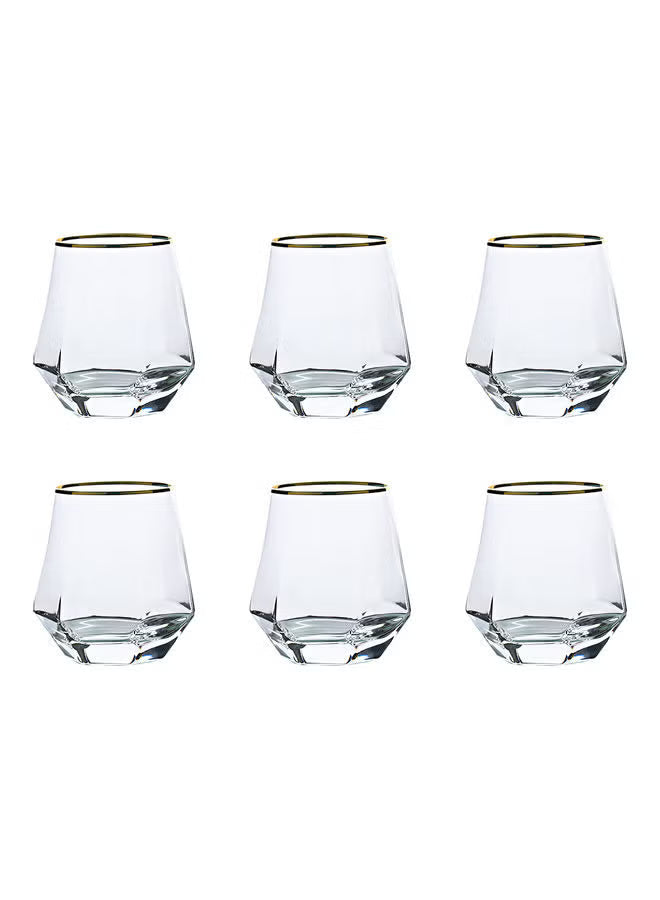 6-piece-hexagonal-low-glass-water-cup-clear-gold-9-2x9-3x6-6cm