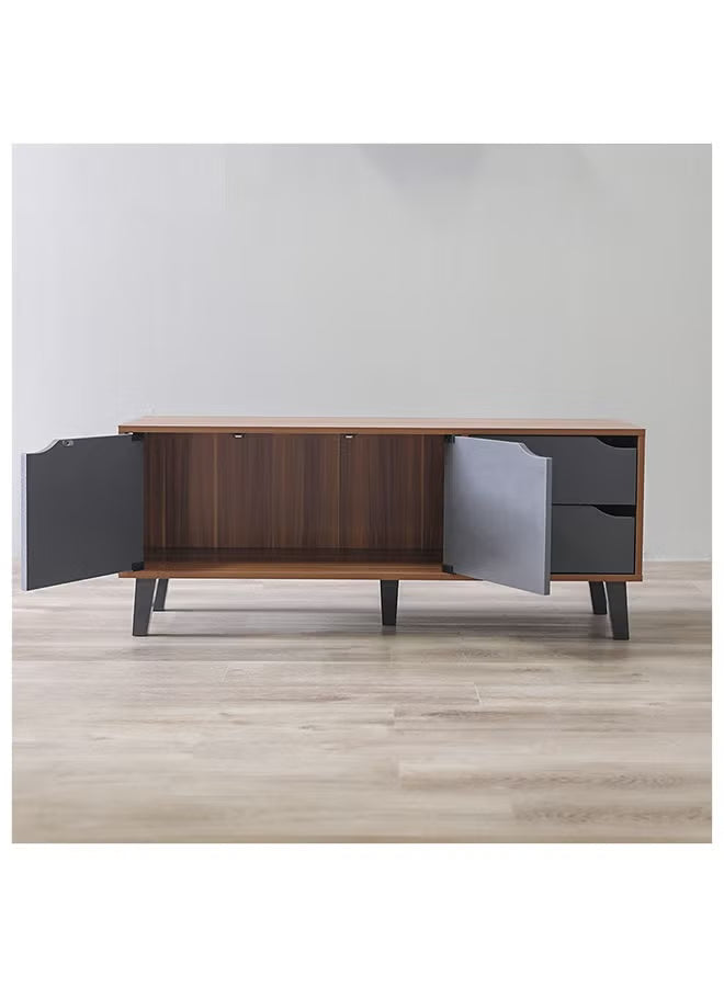 modesto-tv-cabinet-for-up-to-32-inches-tv-entertainment-modern-design-wall-unit-furniture-wooden-tv-stand-for-living-room-bedroom-tv-rack-l120xw40xh49-cm-cherry-dark-grey