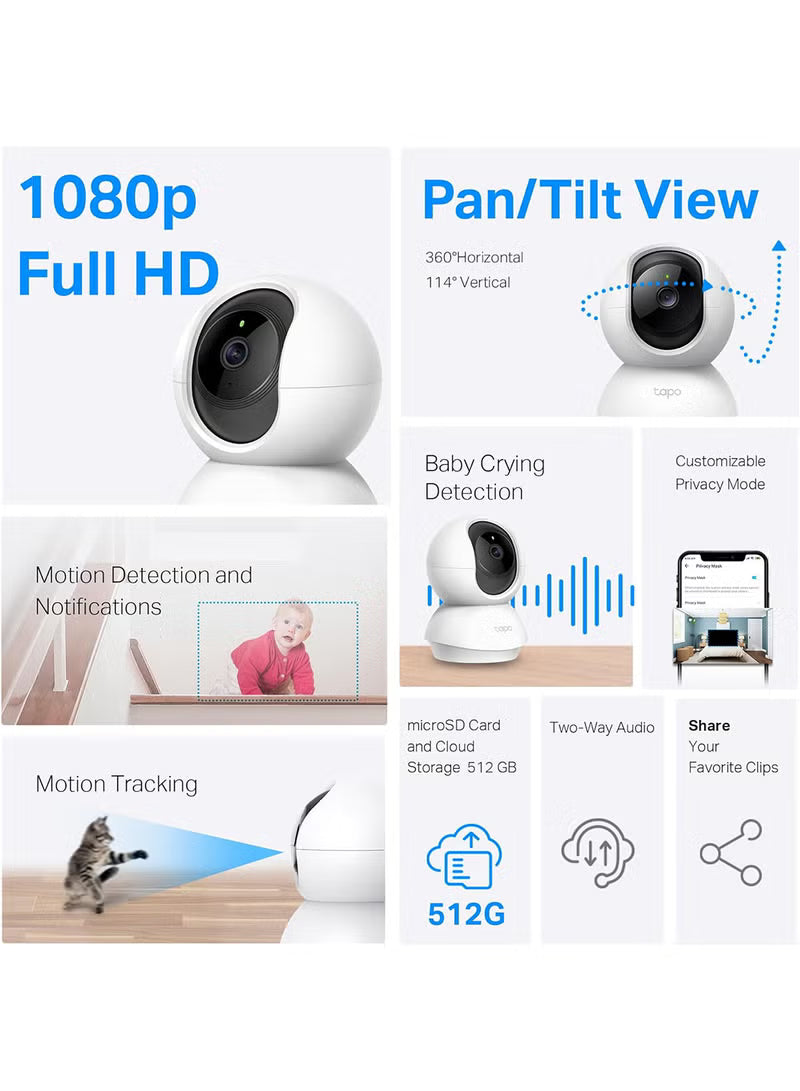 tapo-c200-pan-tilt-1080p-full-hd-home-security-wi-fi-camera-live-view-and-two-way-audio-night-vision-motion-detection-baby-monitor-microsd-card-support-works-with-google-assistant-and-amazon-alexa-remote-management-by-app