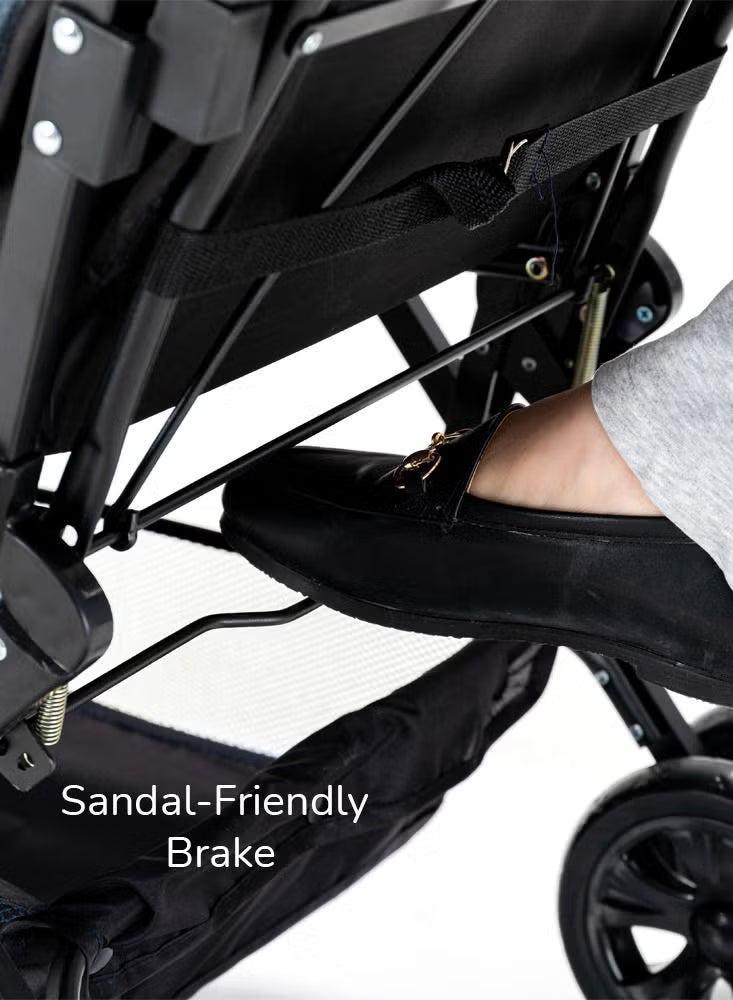 double-baby-stroller-with-hooks-grey