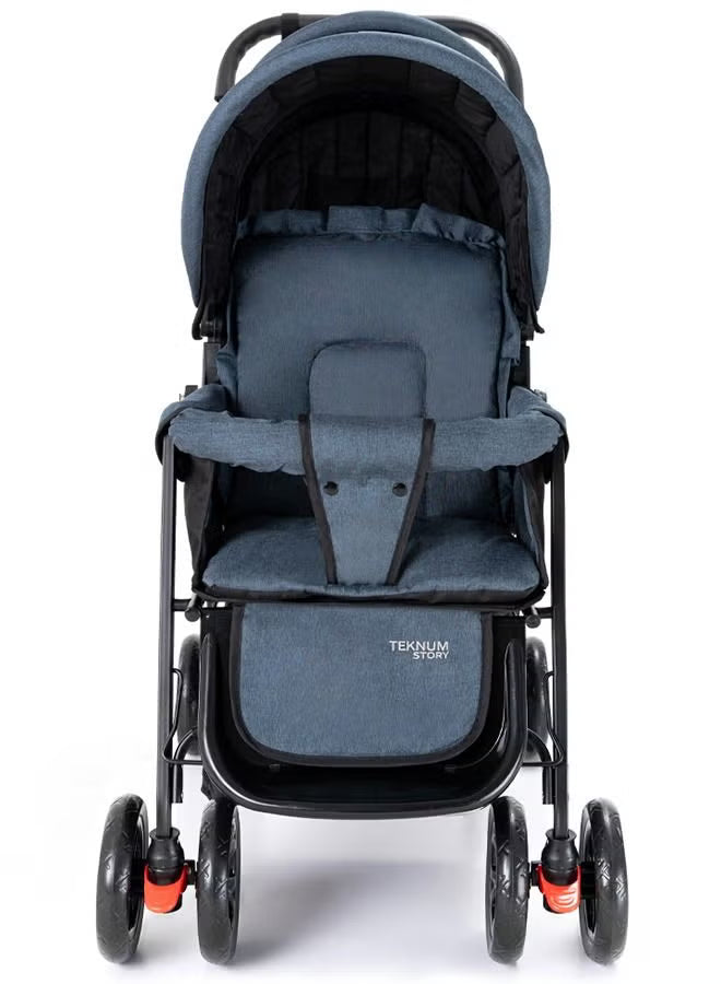 double-baby-stroller-with-hooks-grey