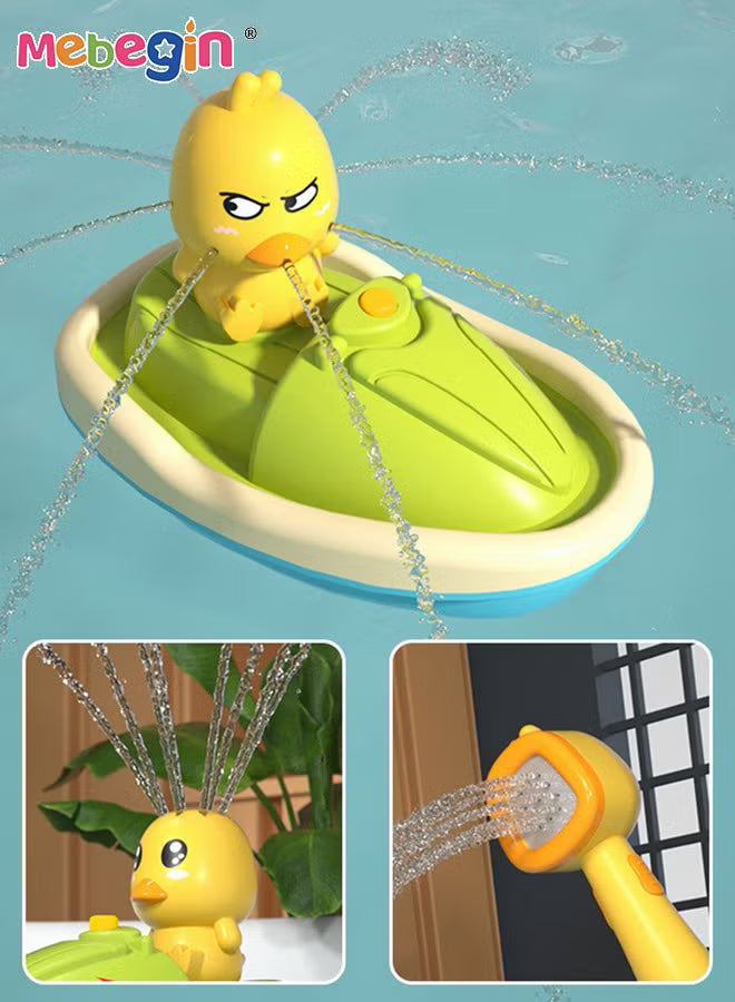 bath-toys-for-toddlers-1-3-water-spray-rubber-ducks-baby-bathtub-toys-electric-shower-toy-set-with-boat-hand-spray-hose-4-little-ducks-fun-bath-toys-for-kids-girls-boys