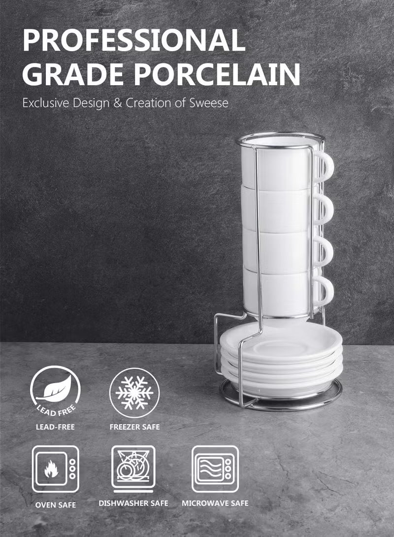 2-5-ounce-porcelain-stackable-espresso-cups-with-saucers-and-metal-stand-set-of-4-white