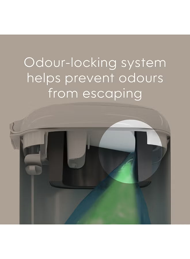 select-odor-lock-stainless-steel-diaper-pail-white-hands-free-step-pedal-odor-control-large-capacity-baby-nappy-trash-bin