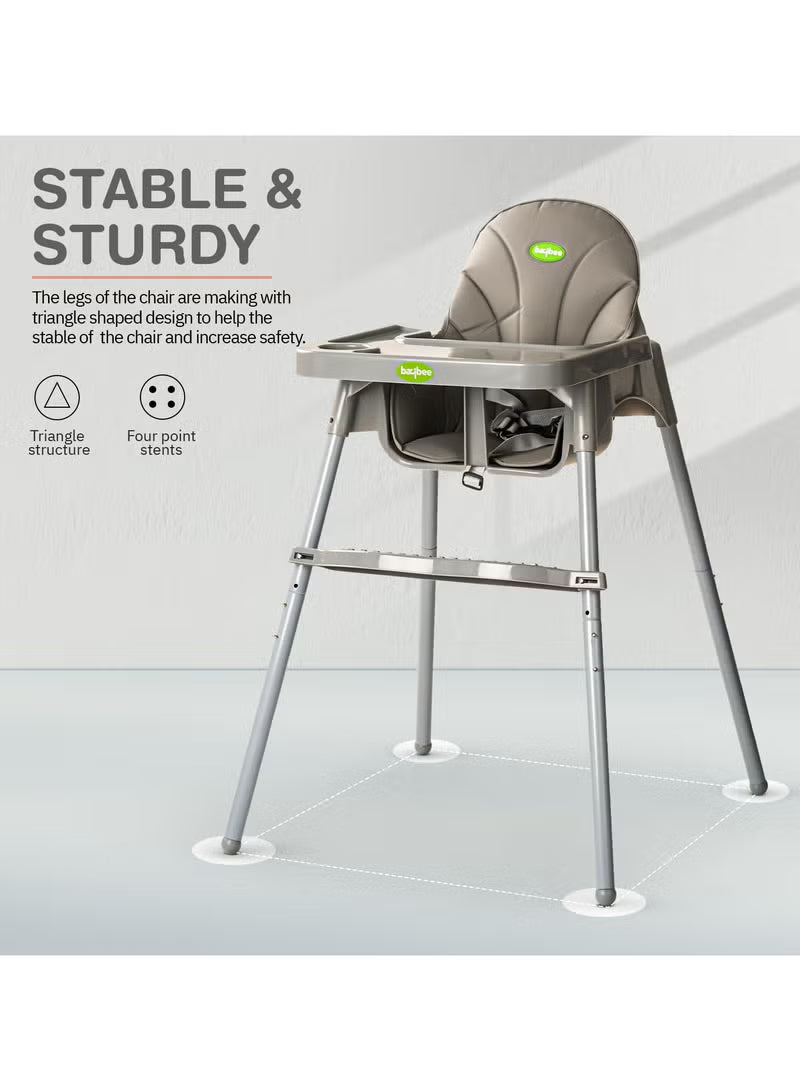2-in-1-clento-baby-high-chair-for-kids-baby-feeding-chair-with-2-height-adjustable-footrest-tray-stand-3-point-safety-belt-kids-high-chair-for-baby-6-months-to-3-years-grey