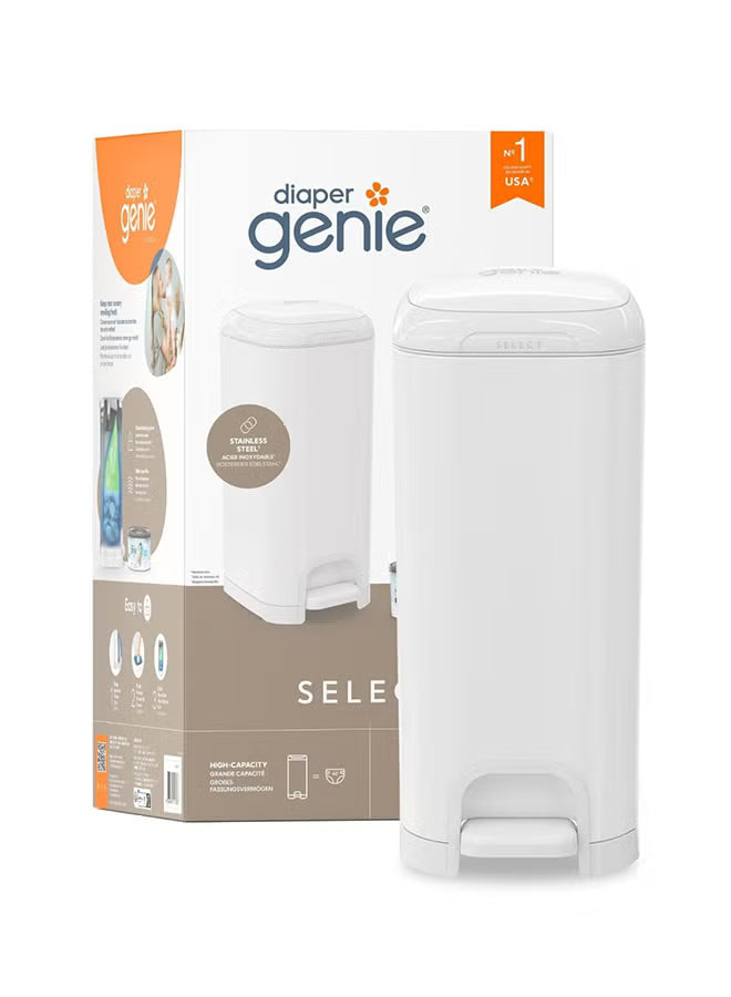 select-odor-lock-stainless-steel-diaper-pail-white-hands-free-step-pedal-odor-control-large-capacity-baby-nappy-trash-bin