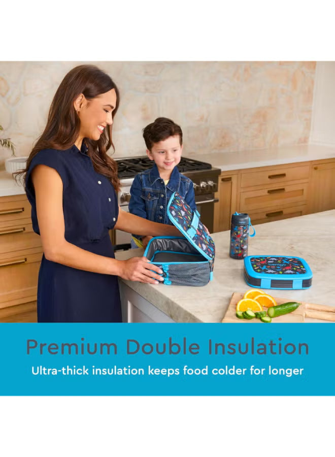 kids-prints-lunch-bagdouble-insulated-durable-water-resistant-fabric-with-interior-and-exterior-zippered-pockets-and-external-bottle-holder-ideal-for-children-of-all-ages-dinosaur